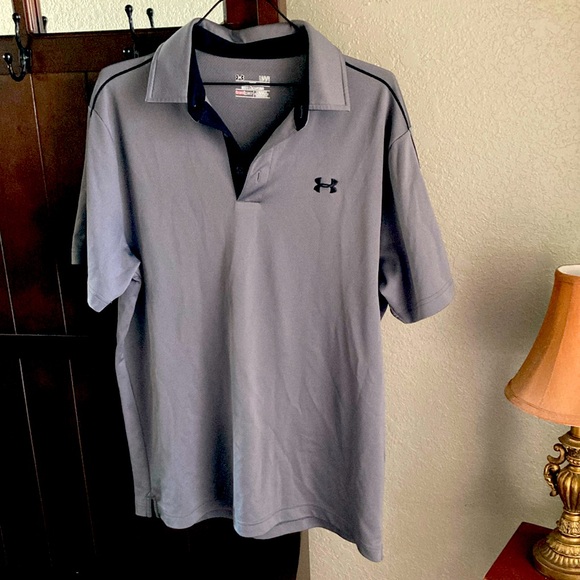 Excellent Condition! Under Armour Dark Gray Button Polo- Small - Picture 1 of 9